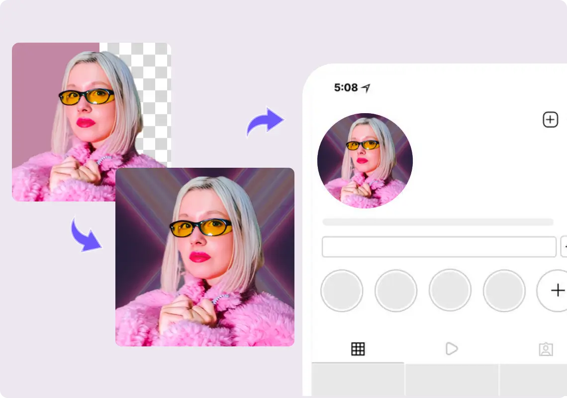 Profile photo background changed