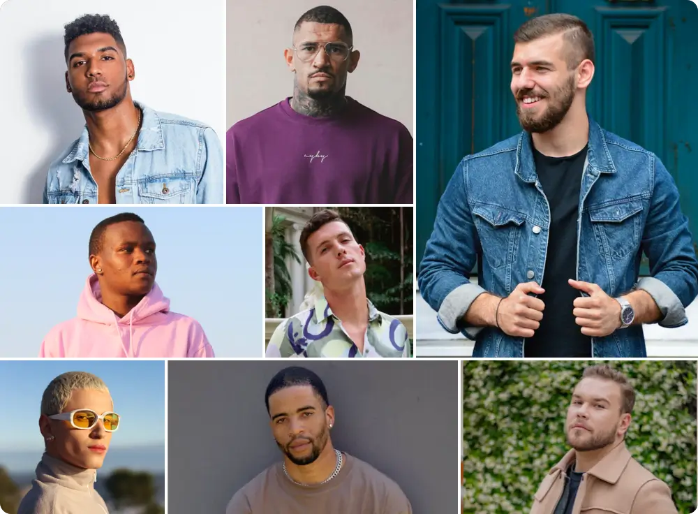Diversos modelos masculinos de IA