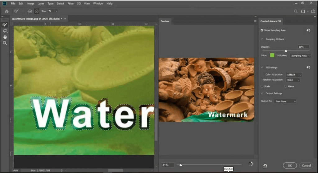 Удаление водяных знаков Adobe Photoshop