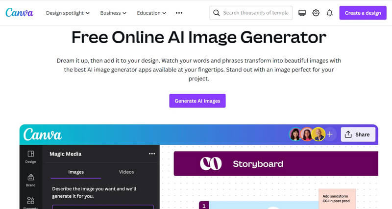 AI text-to-image generator with Canva