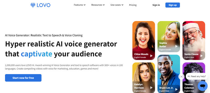 AI voice generating by LovoAI