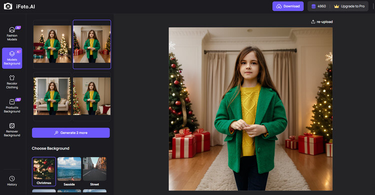 Select Christmas backdrops on iFoto