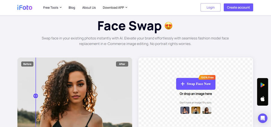 Лучшая альтернатива Fotor Face Swap: iFoto