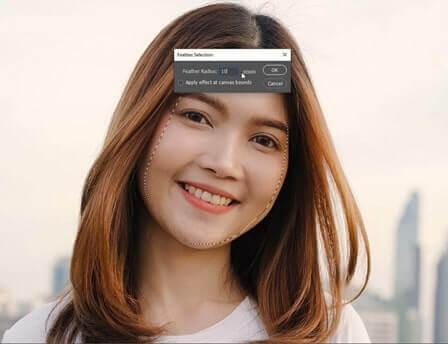 Isolate the face area in Photoshop