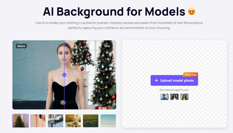 AI Background for Models to add christmas backdrops