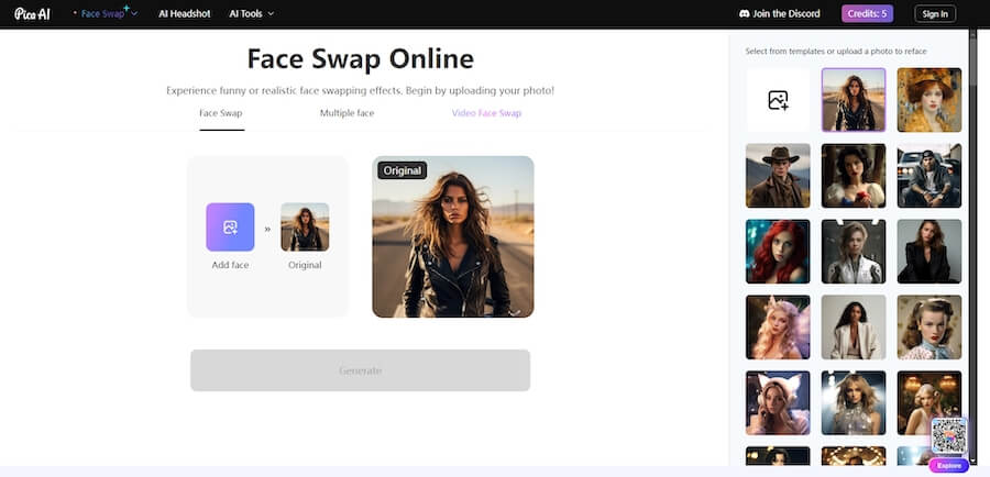 Pica AI Face Swap Online